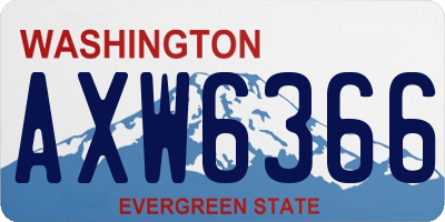 WA license plate AXW6366
