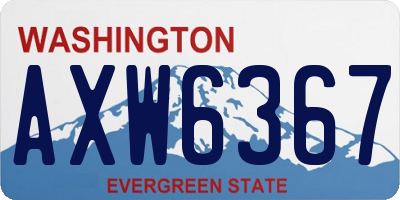 WA license plate AXW6367