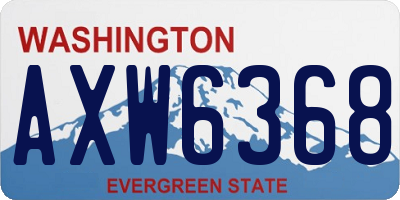 WA license plate AXW6368