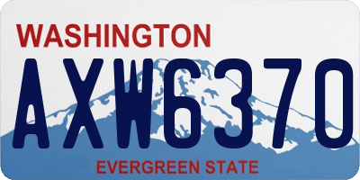 WA license plate AXW6370