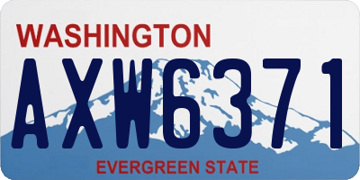 WA license plate AXW6371