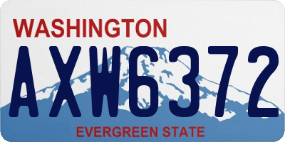 WA license plate AXW6372