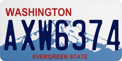 WA license plate AXW6374