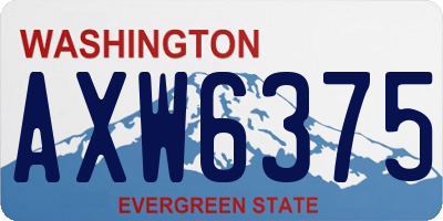 WA license plate AXW6375