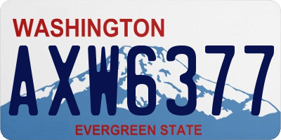 WA license plate AXW6377