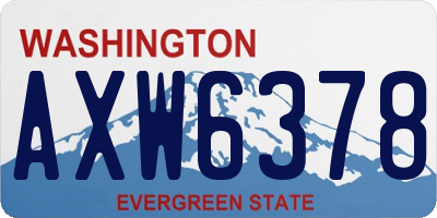 WA license plate AXW6378
