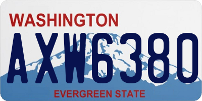 WA license plate AXW6380