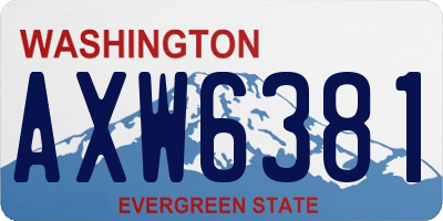 WA license plate AXW6381