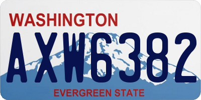 WA license plate AXW6382