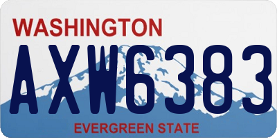 WA license plate AXW6383