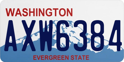 WA license plate AXW6384