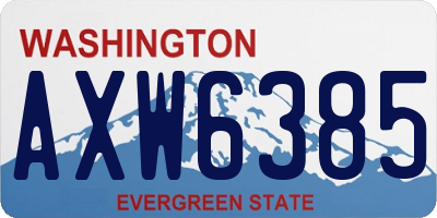 WA license plate AXW6385