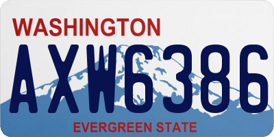 WA license plate AXW6386