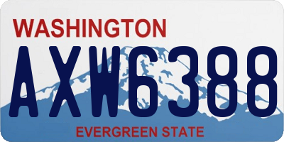 WA license plate AXW6388