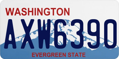 WA license plate AXW6390