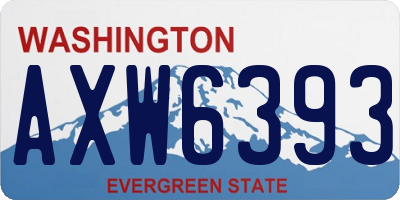 WA license plate AXW6393