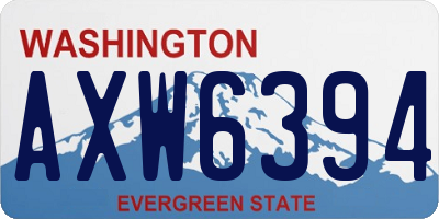 WA license plate AXW6394