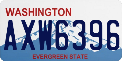 WA license plate AXW6396