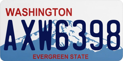 WA license plate AXW6398
