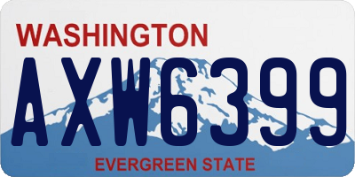 WA license plate AXW6399