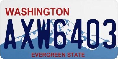 WA license plate AXW6403