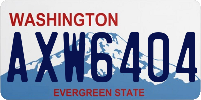 WA license plate AXW6404