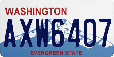 WA license plate AXW6407