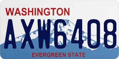 WA license plate AXW6408