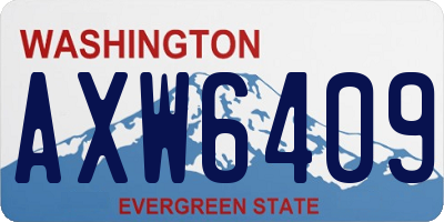 WA license plate AXW6409