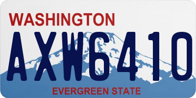 WA license plate AXW6410