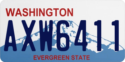 WA license plate AXW6411