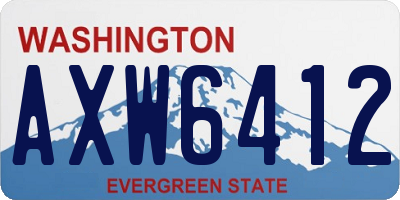 WA license plate AXW6412