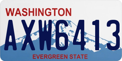WA license plate AXW6413