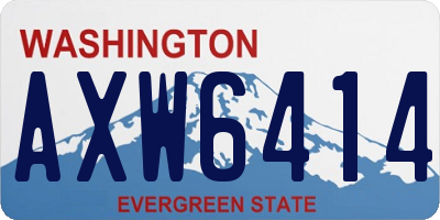 WA license plate AXW6414