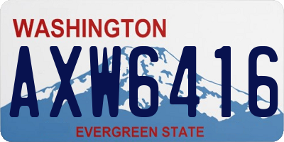 WA license plate AXW6416