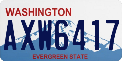 WA license plate AXW6417