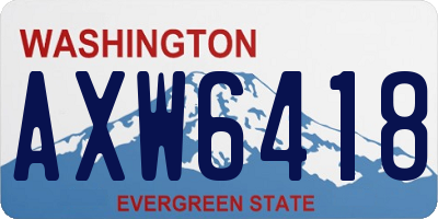WA license plate AXW6418