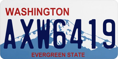 WA license plate AXW6419
