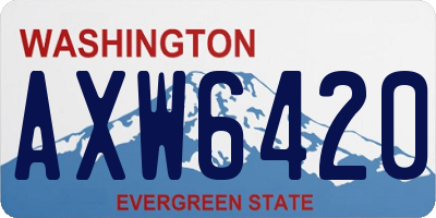 WA license plate AXW6420