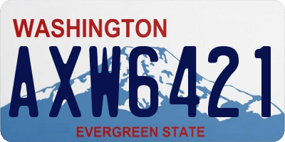 WA license plate AXW6421