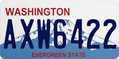 WA license plate AXW6422