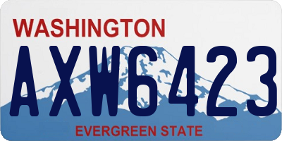 WA license plate AXW6423