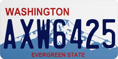 WA license plate AXW6425