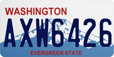 WA license plate AXW6426