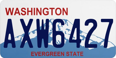 WA license plate AXW6427