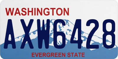 WA license plate AXW6428