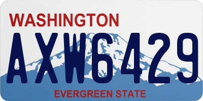 WA license plate AXW6429