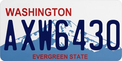 WA license plate AXW6430