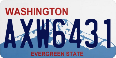 WA license plate AXW6431