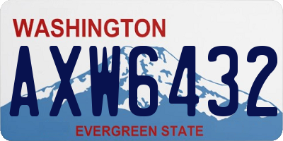 WA license plate AXW6432
